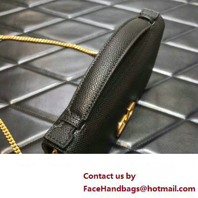 Valentino Vlogo Signature Wallet With Chain in Grainy Calfskin Black 2024