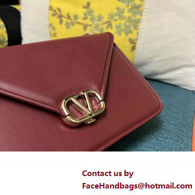 Valentino shoulder Letter Large Bag in smooth calfskin Burgundy 2023