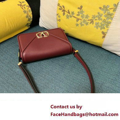 Valentino shoulder Letter Small Bag in smooth calfskin Burgundy 2023