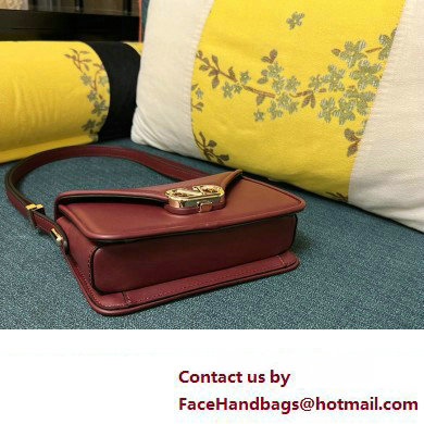 Valentino shoulder Letter Small Bag in smooth calfskin Burgundy 2023