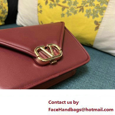 Valentino shoulder Letter Small Bag in smooth calfskin Burgundy 2023