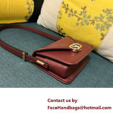 Valentino shoulder Letter Small Bag in smooth calfskin Burgundy 2023