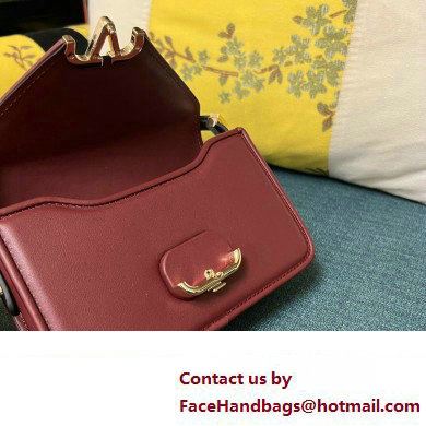 Valentino shoulder Letter Small Bag in smooth calfskin Burgundy 2023