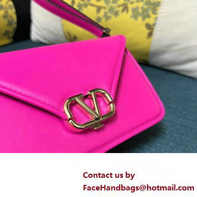 Valentino shoulder Letter Small Bag in smooth calfskin Fuchsia 2023