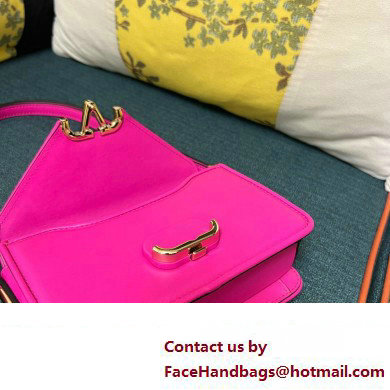 Valentino shoulder Letter Small Bag in smooth calfskin Fuchsia 2023