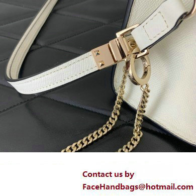 Valentino small VSLING Handbag in grainy calfskin White with JEWEL EMBROIDERY 2024