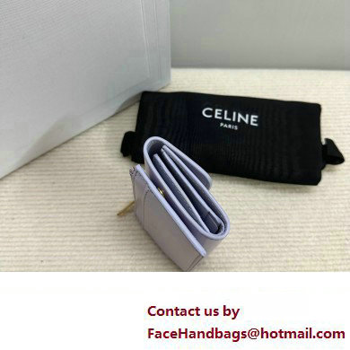 celine COMPACT WALLET WITH COIN TRIOMPHE in Shiny calfskin Light Lilac 10I653 2023