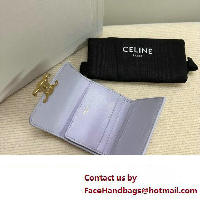 celine COMPACT WALLET WITH COIN TRIOMPHE in Shiny calfskin Light Lilac 10I653 2023