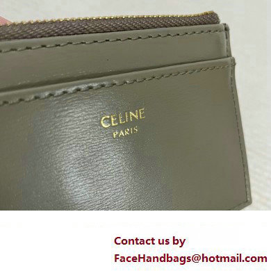 celine COMPACT WALLET WITH COIN TRIOMPHE in Shiny calfskin gray 10I653 2023