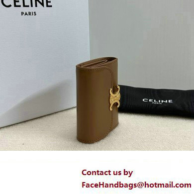 celine Small Wallet TRIOMPHE in Shiny calfskin Bronze 10D783 2023