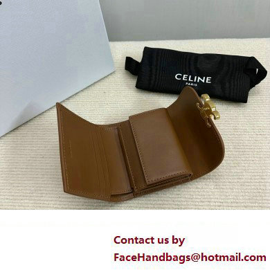 celine Small Wallet TRIOMPHE in Shiny calfskin Bronze 10D783 2023