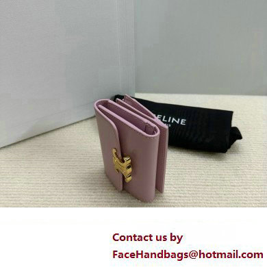 celine Small Wallet TRIOMPHE in Shiny calfskin rose 10D783 2023