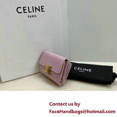 celine Small Wallet TRIOMPHE in Shiny calfskin rose 10D783 2023