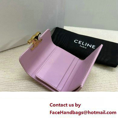 celine Small Wallet TRIOMPHE in Shiny calfskin rose 10D783 2023