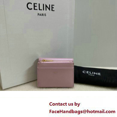 celine Small Wallet TRIOMPHE in Shiny calfskin rose 10D783 2023