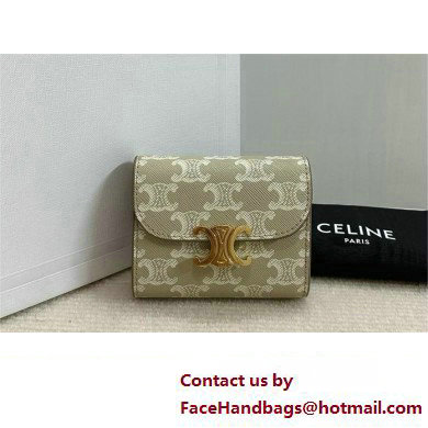 celine Small Wallet TRIOMPHE in TRIOMPHE CANVAS Grege 2024