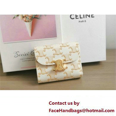 celine Small Wallet TRIOMPHE in TRIOMPHE CANVAS white/tan 2024