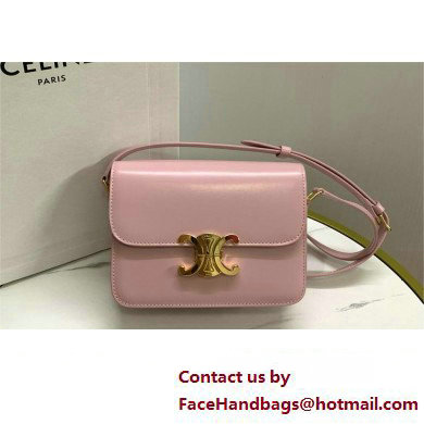 celine Teen Triomphe Bag in shiny calfskin rose 2024 - Click Image to Close