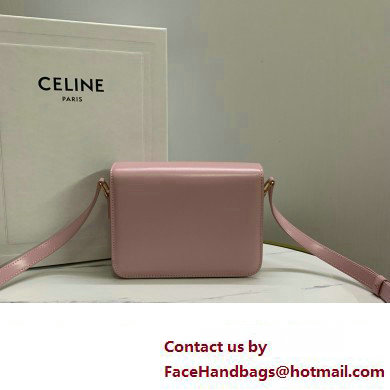 celine Teen Triomphe Bag in shiny calfskin rose 2024