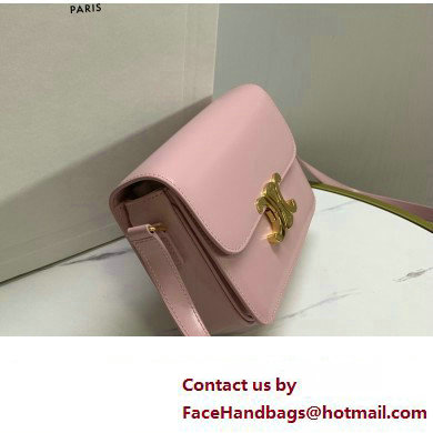 celine Teen Triomphe Bag in shiny calfskin rose 2024