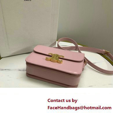 celine Teen Triomphe Bag in shiny calfskin rose 2024