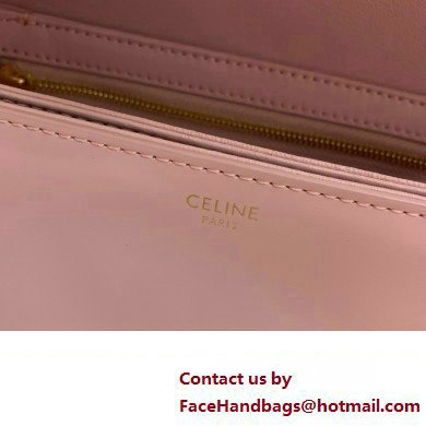 celine Teen Triomphe Bag in shiny calfskin rose 2024