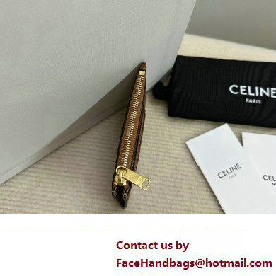 celine Zipped Card Holder in smooth lambskin Tan 10K583 2023