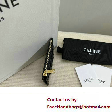 celine Zipped Card Holder in smooth lambskin black 10K583 2023