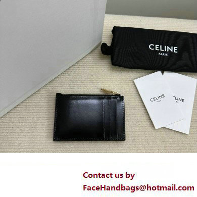 celine Zipped Card Holder in smooth lambskin black 10K583 2023