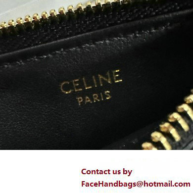 celine Zipped Card Holder in smooth lambskin black 10K583 2023