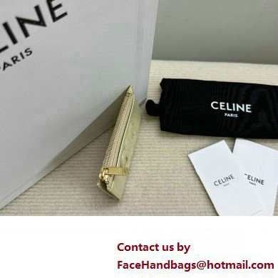 celine Zipped Card Holder in smooth lambskin off white 10K583 2023