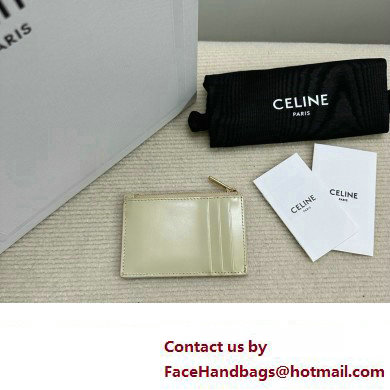 celine Zipped Card Holder in smooth lambskin off white 10K583 2023