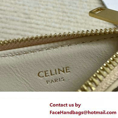 celine Zipped Card Holder in smooth lambskin off white 10K583 2023