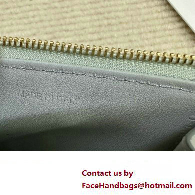 celine Zipped Card Holder in smooth lambskin pale blue 10K583 2023