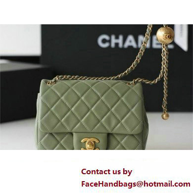 chanel Gold BALL LEATHER MINI flap bag AS1786 army green(ORIGINAL QUALITY) - Click Image to Close