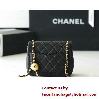 chanel Gold BALL LEATHER MINI flap bag AS1786 black (ORIGINAL QUALITY)