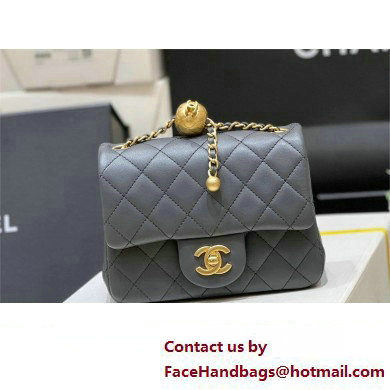 chanel Gold BALL LEATHER MINI flap bag AS1786 dark gray (ORIGINAL QUALITY)