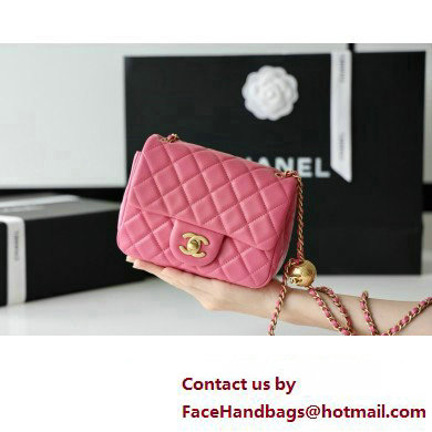 chanel Gold BALL LEATHER MINI flap bag AS1786 fuchsia (ORIGINAL QUALITY) - Click Image to Close