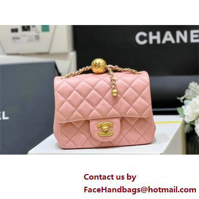 chanel Gold BALL LEATHER MINI flap bag AS1786 pink (ORIGINAL QUALITY) - Click Image to Close