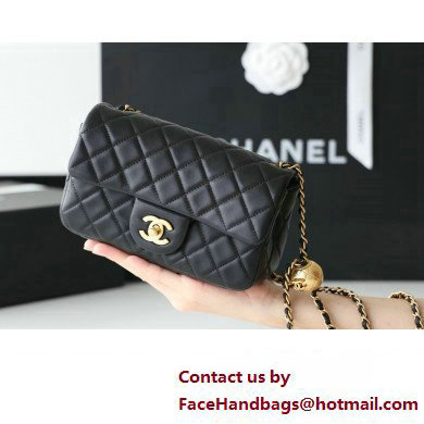 chanel Gold BALL LEATHER SMALL flap bag AS1787 BLACK (ORIGINAL QUALITY) - Click Image to Close