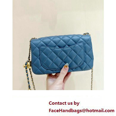 chanel Gold BALL LEATHER SMALL flap bag AS1787 NAVY BLUE(ORIGINAL QUALITY)