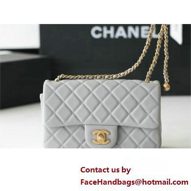 chanel Gold BALL LEATHER SMALL flap bag AS1787 PALE GRAY(ORIGINAL QUALITY)