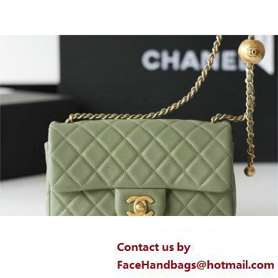 chanel Gold BALL LEATHER SMALL flap bag AS1787 army green (ORIGINAL QUALITY) - Click Image to Close