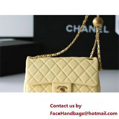 chanel Gold BALL LEATHER SMALL flap bag AS1787 yellow (ORIGINAL QUALITY)