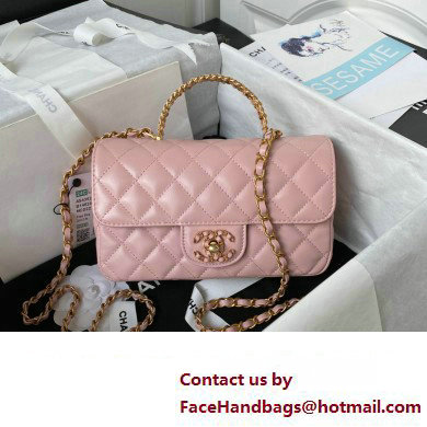 chanel LAMBSKIN Wallet on Chain bag AP4362 PINK 2023