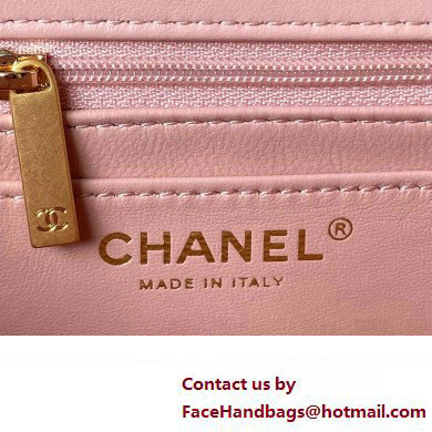 chanel LAMBSKIN Wallet on Chain bag AP4362 PINK 2023