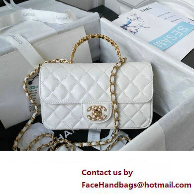 chanel LAMBSKIN Wallet on Chain bag AP4362 WHITE 2023