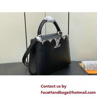 louis vuitton Capucines BB handbag black WITH crystal flowers M51783 2023 - Click Image to Close