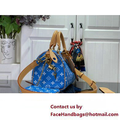 louis vuitton Speedy Bandouliere 25 bag BLUE M24424 2024