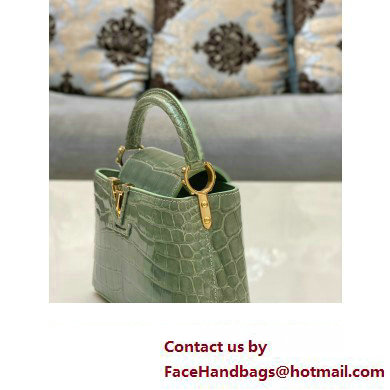 louis vuitton mini CAPUCINES bag in crocodile niloticus green with gold hardware